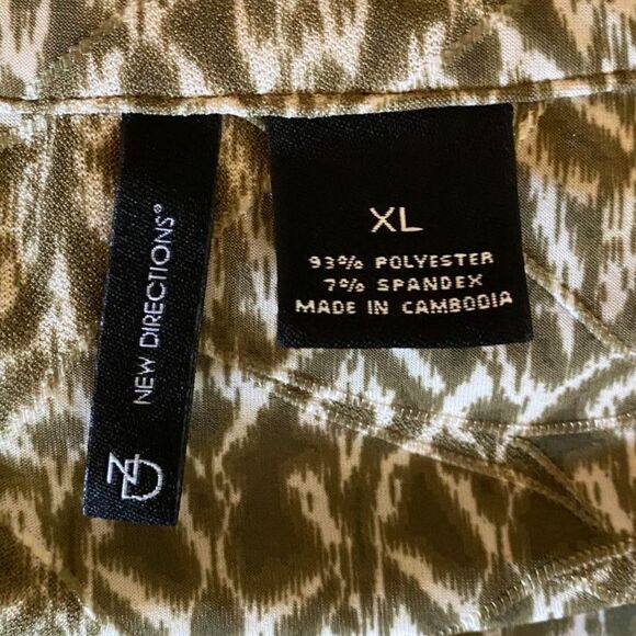 New Direction Boho Geometric V-Neck Women Top Size XL - Picture 5 of 6